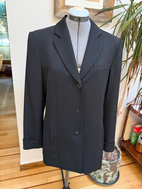 Talbots Jackets & Blazers - Vintage Talbots Wool Longline Blazer Coat Jacket 3-Button Black Made in Japan